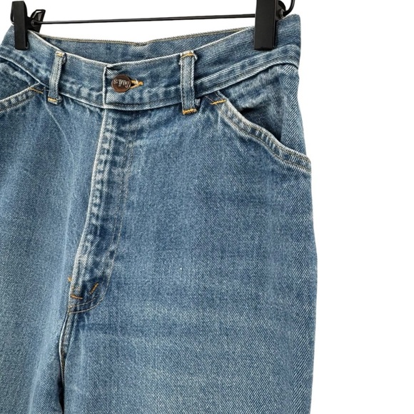 Vintage 70s Chic High Waisted Wide Leg Trouser Jeans 100% Cotton USA | 25" x 32" - Picture 5 of 15